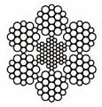 Канаты (тросы) стальные 6х19 (WSC RHO оцинк.) импорт Китай КОРЕТОЧНЫЙ КАНАТ
